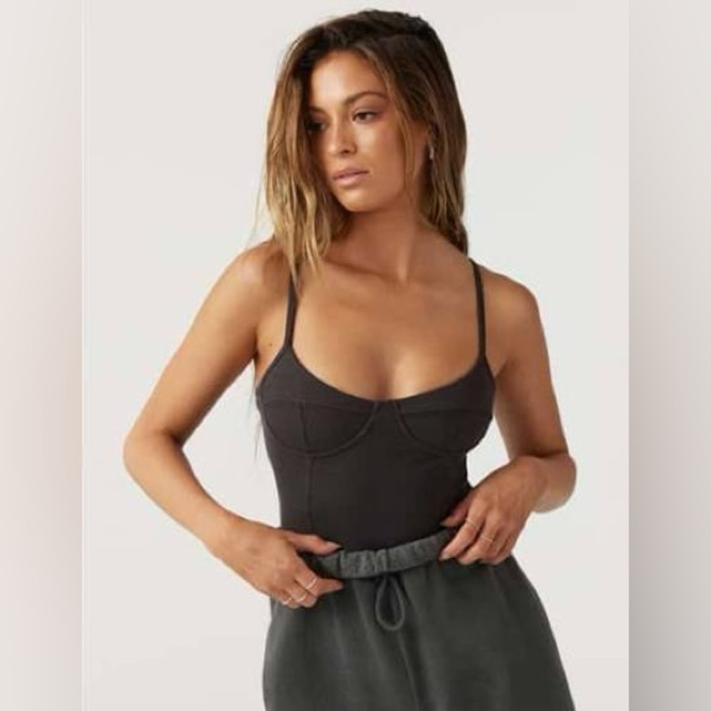 NWT Joah Brown Bustier Cami in Flex Rib